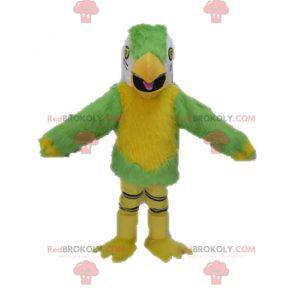 Geel en wit groene papegaai mascotte - Redbrokoly.com