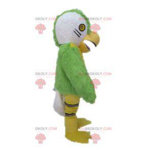 Mascotte de perroquet vert jaune et blanc - Redbrokoly.com