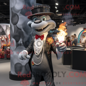 Maskotdraktfigur Grey Fire...