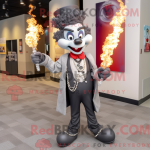 Maskotdraktfigur Grey Fire...