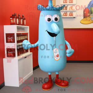 Himmelblaue Flasche Ketchup...