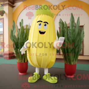 Geel Celery mascottekostuum...