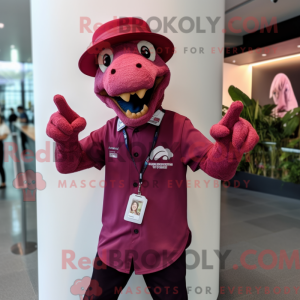 Magenta Utahraptor maskot...