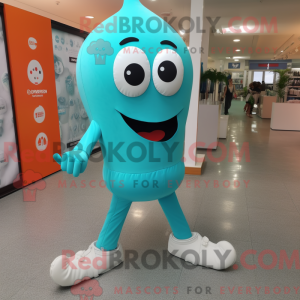 Cyan Champagne maskot drakt...
