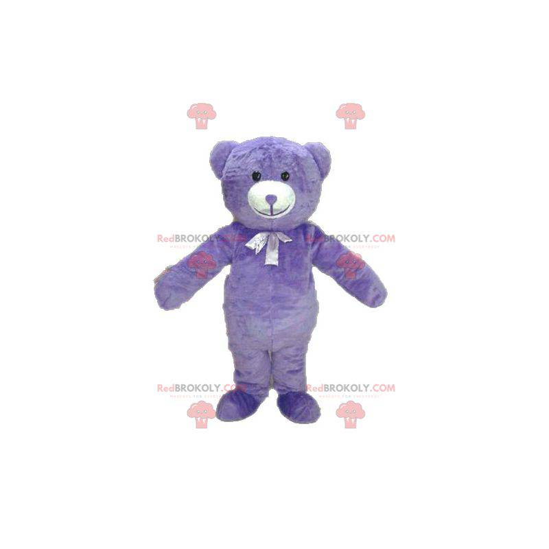 Mascotte paarse teddybeer. Beer mascotte - Redbrokoly.com