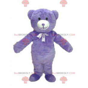 Mascote ursinho de pelúcia roxo. Mascote urso - Redbrokoly.com