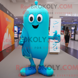 Cyan Champagne Maskottchen...