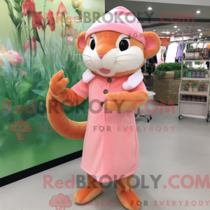 Peach Weasel mascot costume...