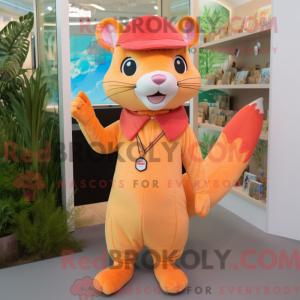 Peach Weasel mascot costume...