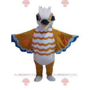 Mascotte uccello marrone bianco e blu - Redbrokoly.com
