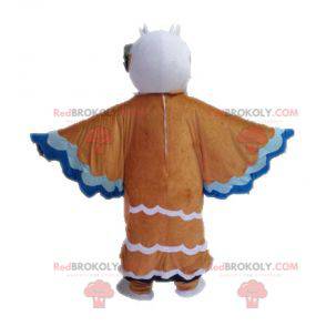 Brown white and blue bird mascot - Redbrokoly.com