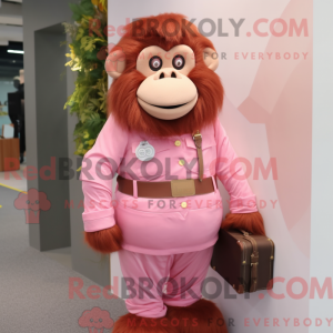 Rosa orangutang maskot...
