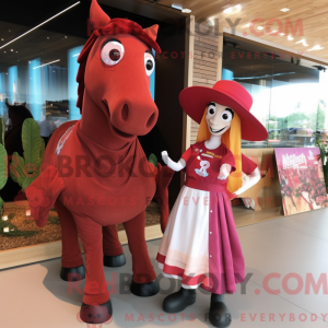 Maroon Mare mascottekostuum...