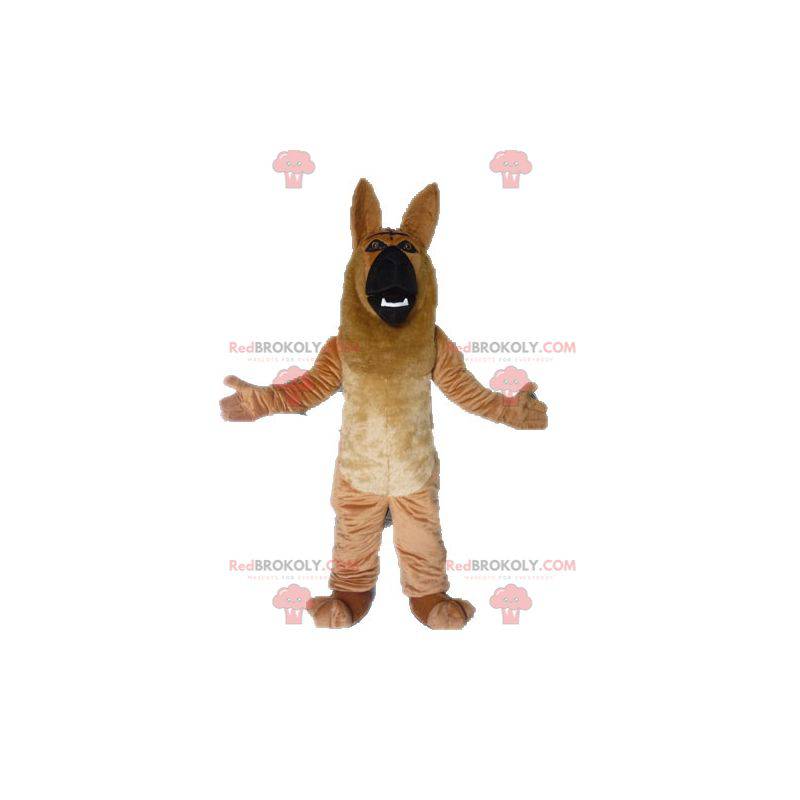 Giant brown and black German Shepherd dog mascot -