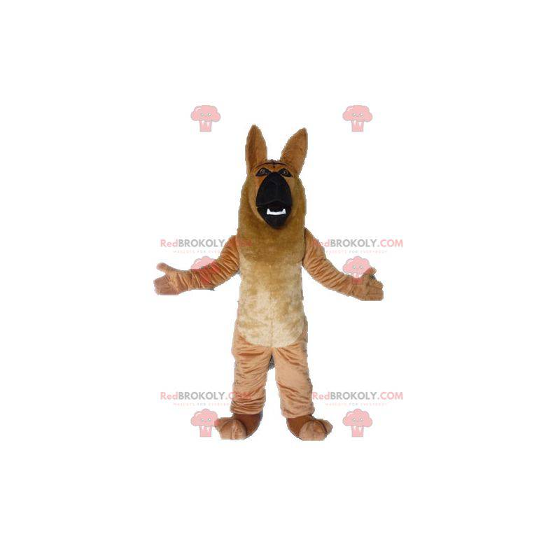Mascota de perro pastor alemán marrón y negro gigante -
