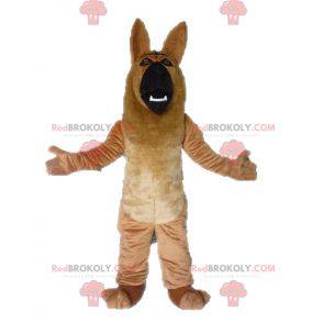 Mascotte de chien de berger allemand marron et noir géant -