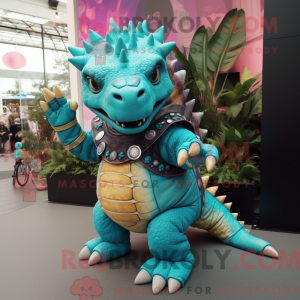 Turkis Ankylosaurus maskot...