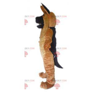 Mascote gigante cão pastor alemão marrom e preto -