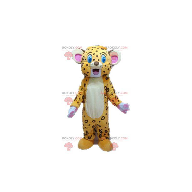 Maskottgul och brun tiger. Lion cub maskot - Redbrokoly.com