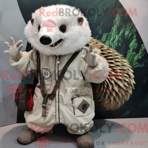 Hvid Pangolin maskot...