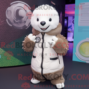 Mascotte de Pangolin blanc...