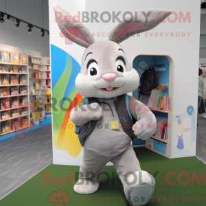 Grå kanin maskot kostume...