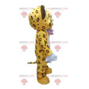 Mascot gele en bruine tijger. Leeuwenwelp mascotte -
