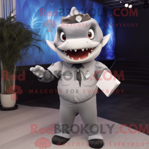 Gray Shark maskot drakt...