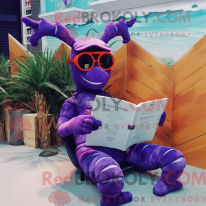 Purple Lobster mascot...