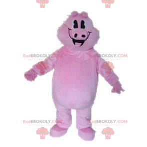 Mascote porco rosa gigante e sorridente - Redbrokoly.com