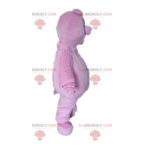 Mascote porco rosa gigante e sorridente - Redbrokoly.com