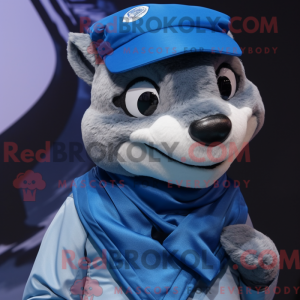 Blue Badger maskot kostume...