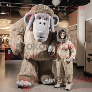 Sølv Mammoth maskot kostume...