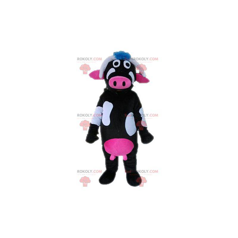 Mascota de vaca negra rosa y blanca - Redbrokoly.com