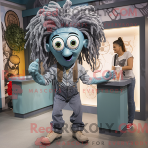 Grå Medusa maskot kostume...
