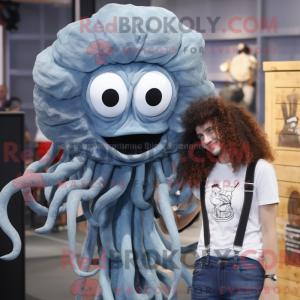 Grå Medusa-maskotdraktfigur...