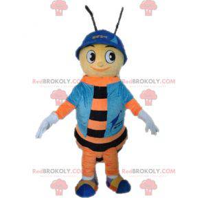 Mascotte dell'ape. Mascotte dell'insetto arancione e nero -