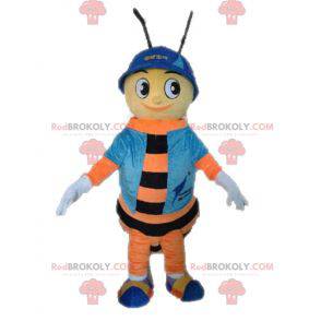 Bee maskot. Oransje og svart insektmaskot - Redbrokoly.com