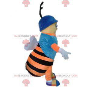 Bee maskot. Oransje og svart insektmaskot - Redbrokoly.com