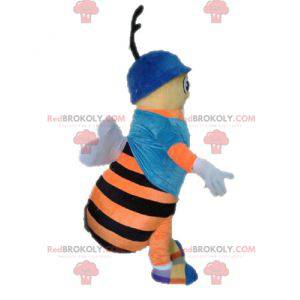 Mascotte d'abeille. Mascotte d'insecte orange et noir -
