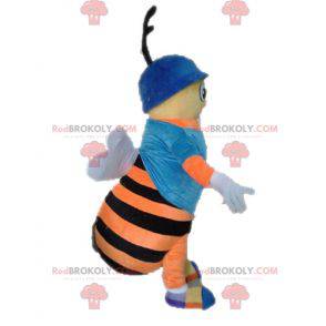Mascotte dell'ape. Mascotte dell'insetto arancione e nero -