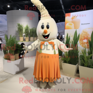 Beige Carrot mascot costume...