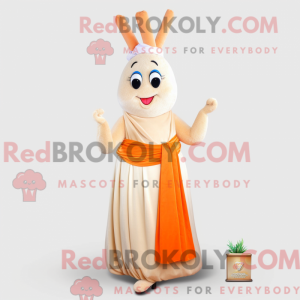 Beige Carrot maskot drakt...