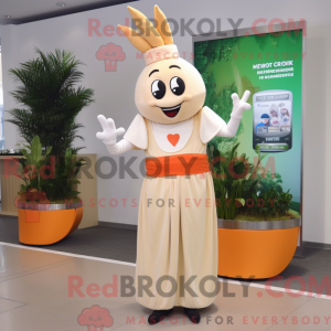 Beige Carrot maskot drakt...