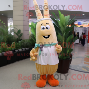 Beige Carrot maskot drakt...