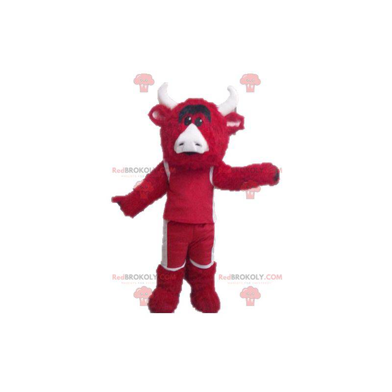 Rød og hvid tyr maskot. Chicago Bulls maskot - Redbrokoly.com