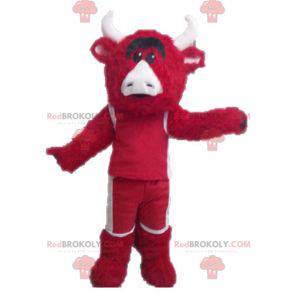 Rode en witte stier mascotte. Mascotte van Chicago Bulls -