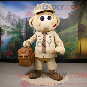 Beige Chief mascot costume...