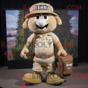 Beige Chief mascottekostuum...