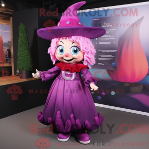 Magenta heks maskot drakt...